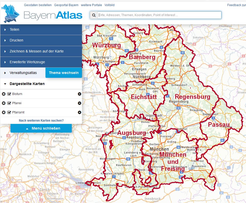 Bayernatlas / Bayerische Vermessungsverwaltung Aktuelles Meldungen