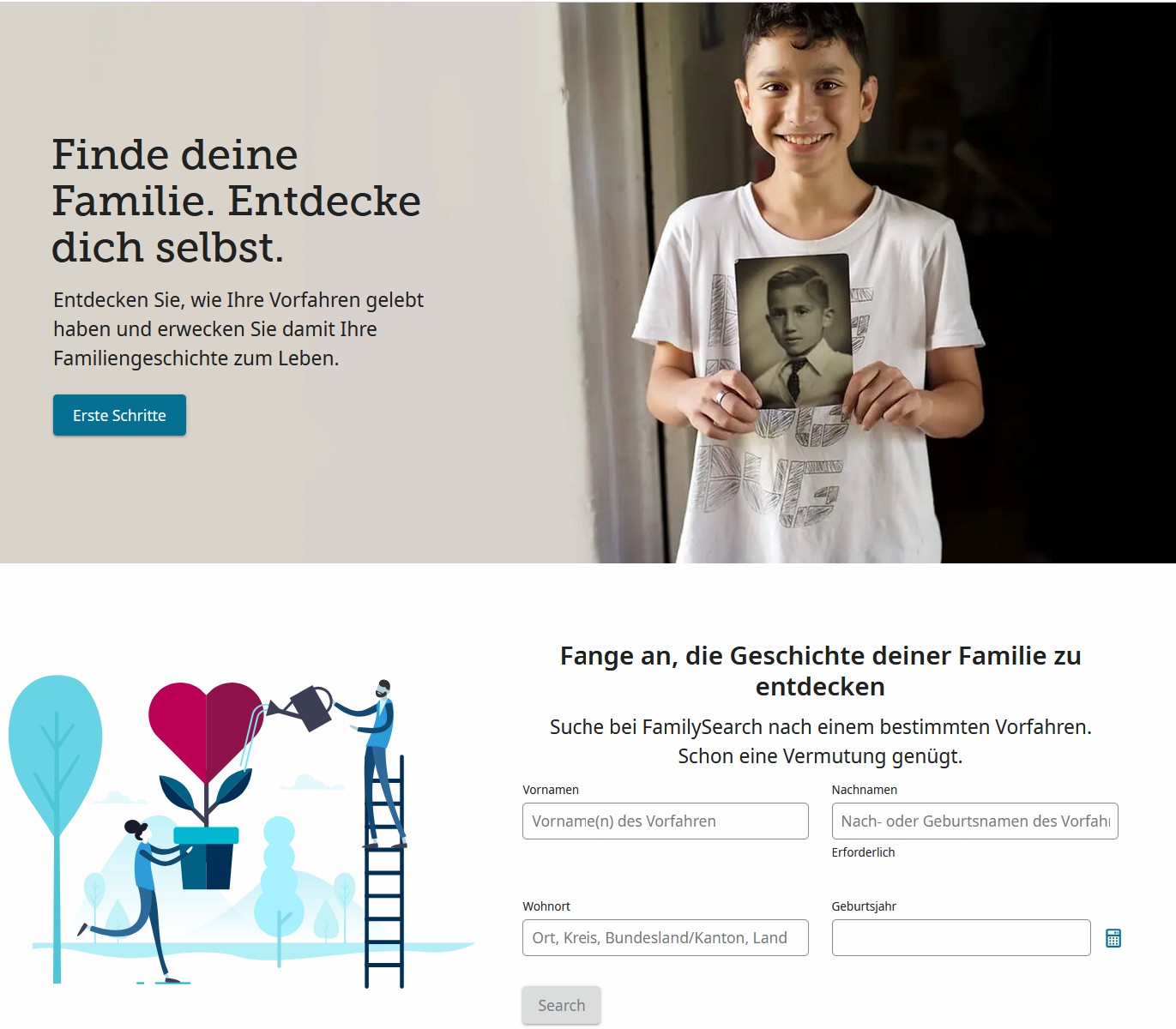 Webseite FamilySearch