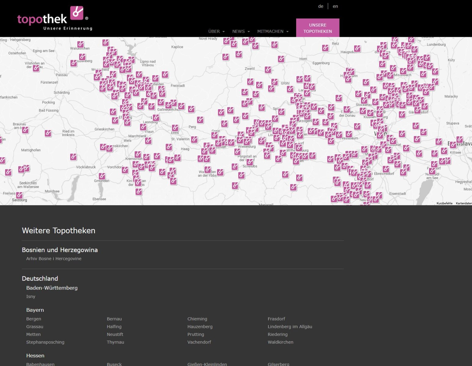Screenshot Topothek.at